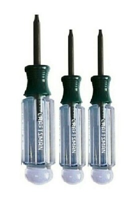CRAFTSMAN Stubby Torx Screwdriver Set 3 pc (T10 T15 T25) USA 41093