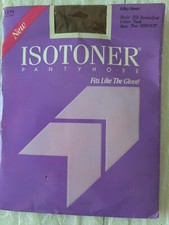 Isotoner Silky Sheer Pantyhose Style 502 - Size 2, Teak, Sandalfoot, NOS
