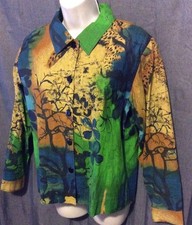 Linen/cotton Leopard S Jacket Animal Jungle Multicolored