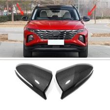 For Hyundai Tucson 22-23 ABS Carbon Fiber Side Door Mirrors Rearview Trim Cover