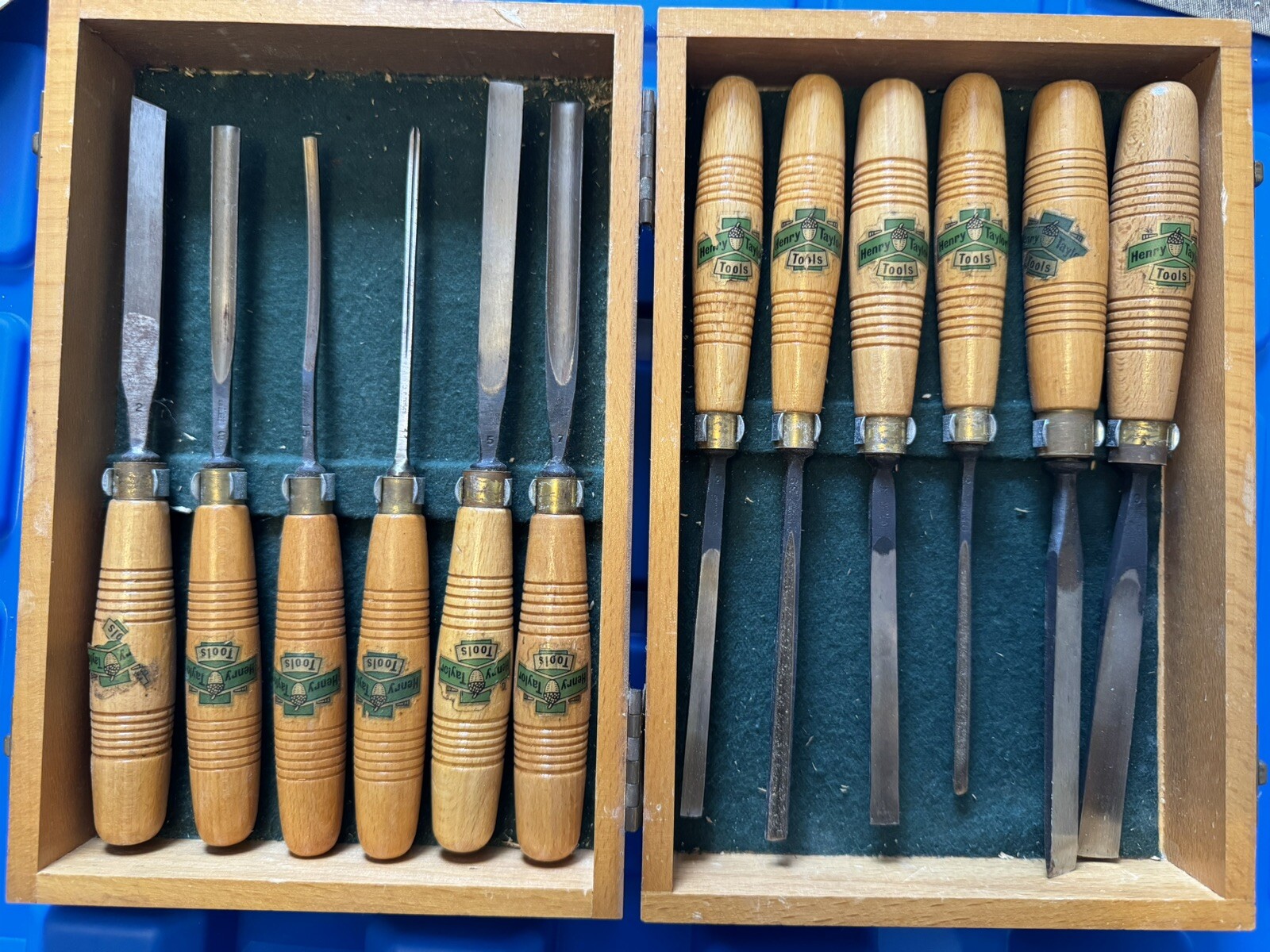 Henry Taylor Wood Carving Tool Set With Wooden Case eBay