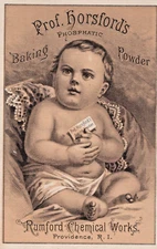 Prof Horsford Baby Baking Powder Rumford Chemicals Works Trade Card A7L