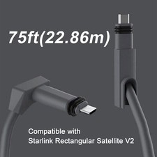 Starlink Rectangular Satellite V2 75 Ft Replacement Cable, Grey
