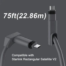 Starlink Rectangular Satellite V2 75 Ft Replacement Cable, Grey