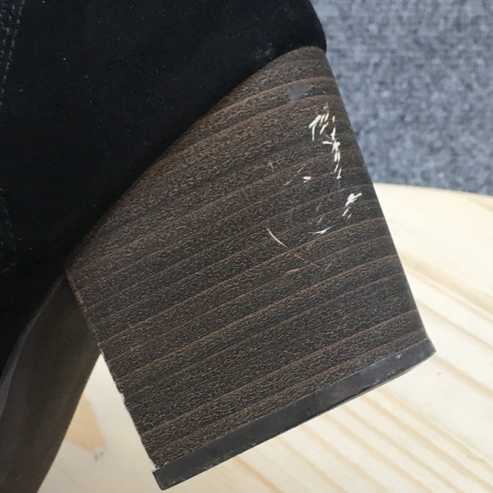 Lauren Conrad Botines Mujer 8.5M Negro Adelynn Puntera Almendra Tacón Bloque Gamuza Foto 4 de 4