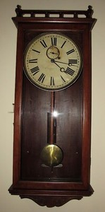 Antique W.M.L. Gilbert Weight Driven Regulator Wall Clock 8-Day Timepiece