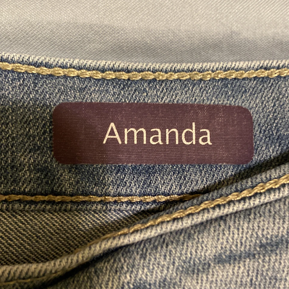 Pantalones de mezclilla para mujer Gloria Vanderbilt azules Amanda lavado medio pierna recta talla 14 S Foto 3 de 4