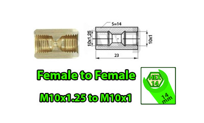 Brake line union: M10x1.25 nut, male