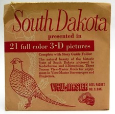 View-Master S.DAK-1-2-3, South Dakota, S2 Packet, 1954, 3 Reel Set