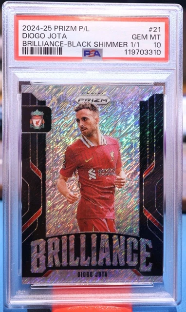 2024-25 Panini Prizm PL Diogo Jota Brilliance Black Shimmer 1/1 PSA 10