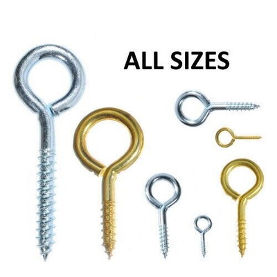 KLEINE STAHL EINSCHRAUBÖSENHAKEN 14,16,19mm Metall/Holz/Gewinde/Dreh/Ring/Schlaufe/Reifen