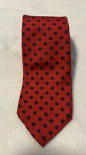 Vintage FR Ferrell Reed For Nordstroms Red Gray Blue & White Handmade Silk Tie