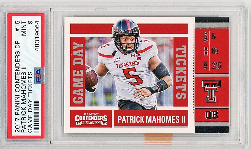 2017 -PATRICK MAHOMES- PSA 9 CONTENDERS GAME DAY TICKETS ROOKIE Insert Card - RC