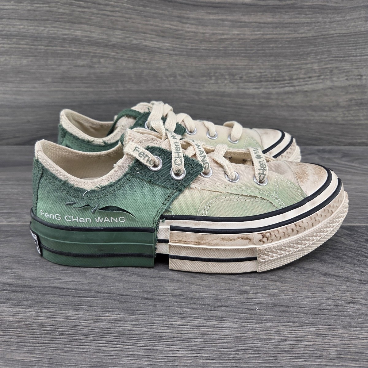 Converse x Feng Chen Wang Chuck 70 2-In-1 Ox Low Top Size 5.5 Womens Ivory Green
