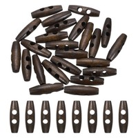 "FüR 24Pcs Holz-KnöPfe, 45Mm/1.8\\\" 2-Loch Olive NäHknöPfe, Dunkelbraun"