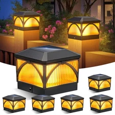 CLAONER Solar Outdoor Post Cap Lights 4x4 Bright LED Light for Fence Deck Garden