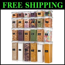 Stackable Kitchen Canisters with Lids, 24 pcs, BPA Free