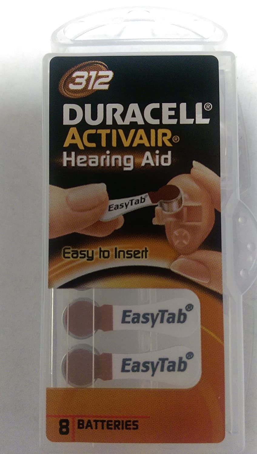 Duracell Easy Tab Hearing Aid Batteries Size 312 (16 batteri