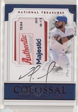 2017 Panini National Treasures Red Laundry Tag 1/1 Nomar Mazara Patch Auto 5ov