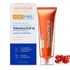 AcneFree Terminator 10 Acne Spot Treatment Cream with 10 Benzoyl Peroxide1fl oz