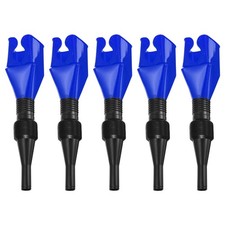 5pcs Flexible Snap Funnel, Plastic Draining Oil Tool Auto Fuel Funnel, Blue