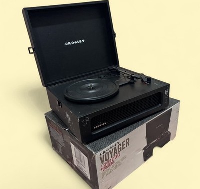 Crosley Voyager 3-Speed Turntable Black Record Player 33.3RPM 45RPM 78RPM