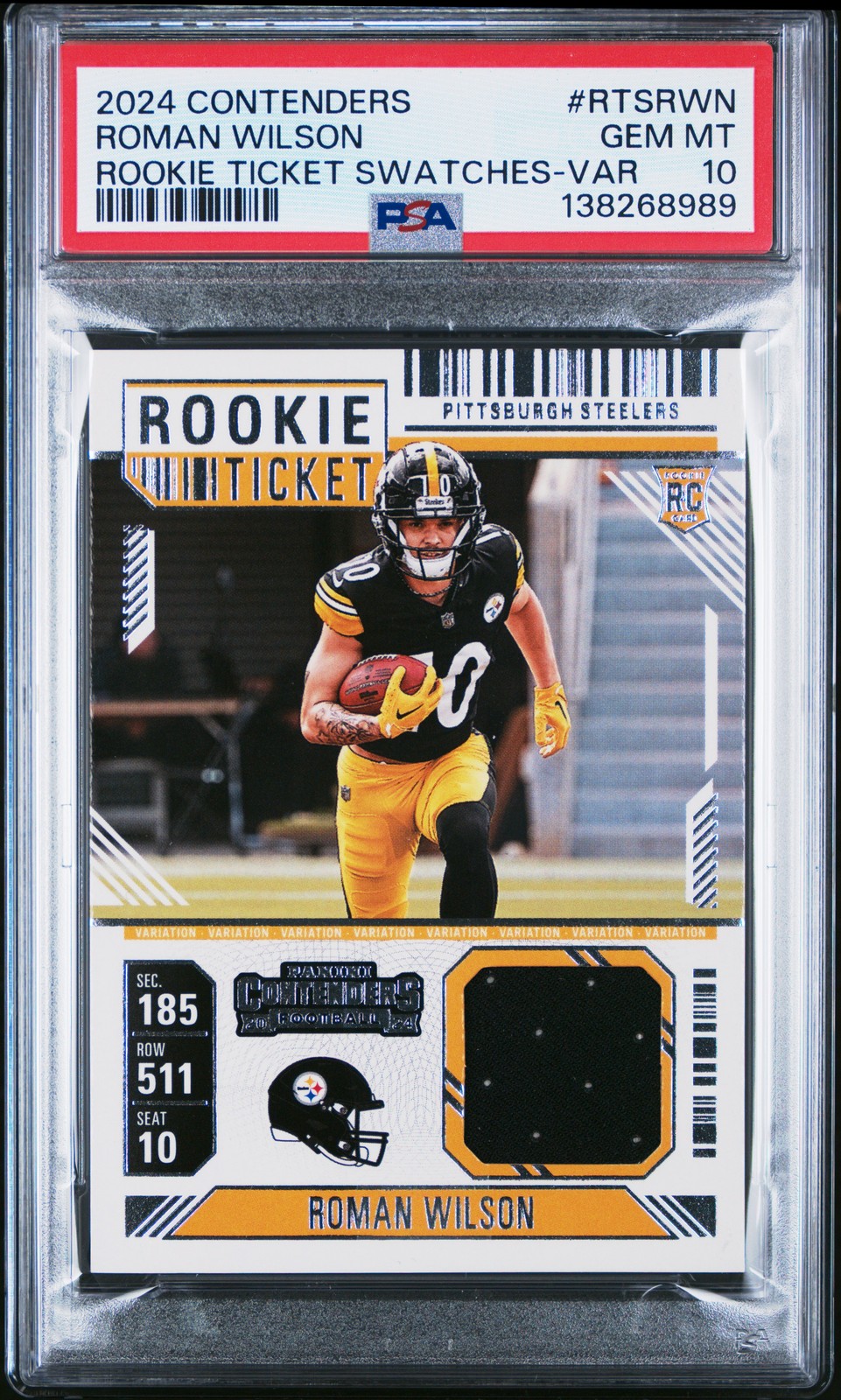 Roman Wilson Panini Contenders Rookie Ticket Swatches #RTSRWN Variation