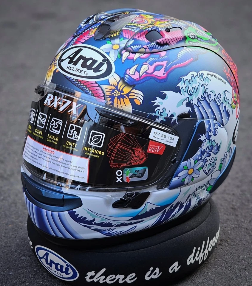 ARAI RX-7X ORIENTAL PLANO AZUL hetmet Edición Limitada Foto 4 de 4