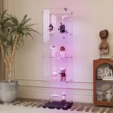 65“ Tempered Glass Display Cabinet Wine Storage File Tempered Glass Top 