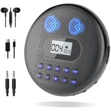 Music On-The-Go: Rechargeable CD Player with Speakers, Headphones  AUX Cable