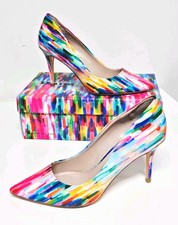 Dune Aurrora Multi Coloured Patent Leather  Mid Heel Court Shoes Size 7