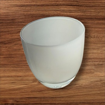 Glassybaby Pre-Triskelion Remember w/Tag White Votive 3.75 X 3'' Candle Holder
