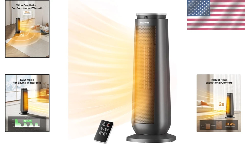 Calentador interior modo ECO con temporizador 8H e interruptor de vuelco Foto 2 de 4