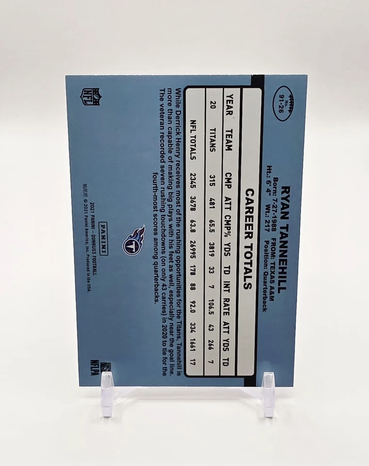 2021 Panini Donruss Retro Ryan Tannehill No. 91-26 - Image 2 of 2