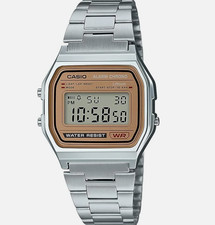 Casio A158WEA-9JH Gold Dial Japan Web Model | Retro Steel | 7-Year Battery