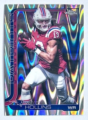 2025 Topps Chrome Mack Hollins Silver RayWave Refractor SP 206 Pats Patriots NFL