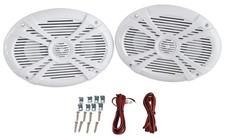 Rockville RMSTS69W 6x9 White 2-Way Waterproof Marine Boat inch,