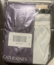 Catherines Intimates Nylon Brief Panties Underwear 3 Black, White, Pink Size 12