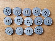 14 guzików do koszuli szary czterootworowy