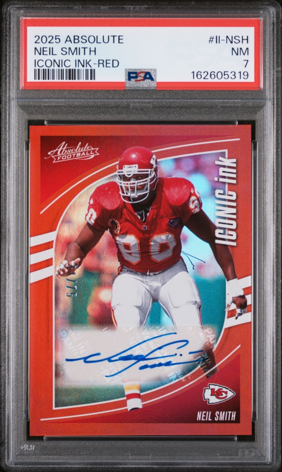 2025 Absolue Neil Smith Iconic Ink Red Auto /75 #II-NSH PSA 7