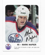 1986-87 RED ROOSTER FOOD STORES - MARK NAPIER # 65  HOCKEY CARD