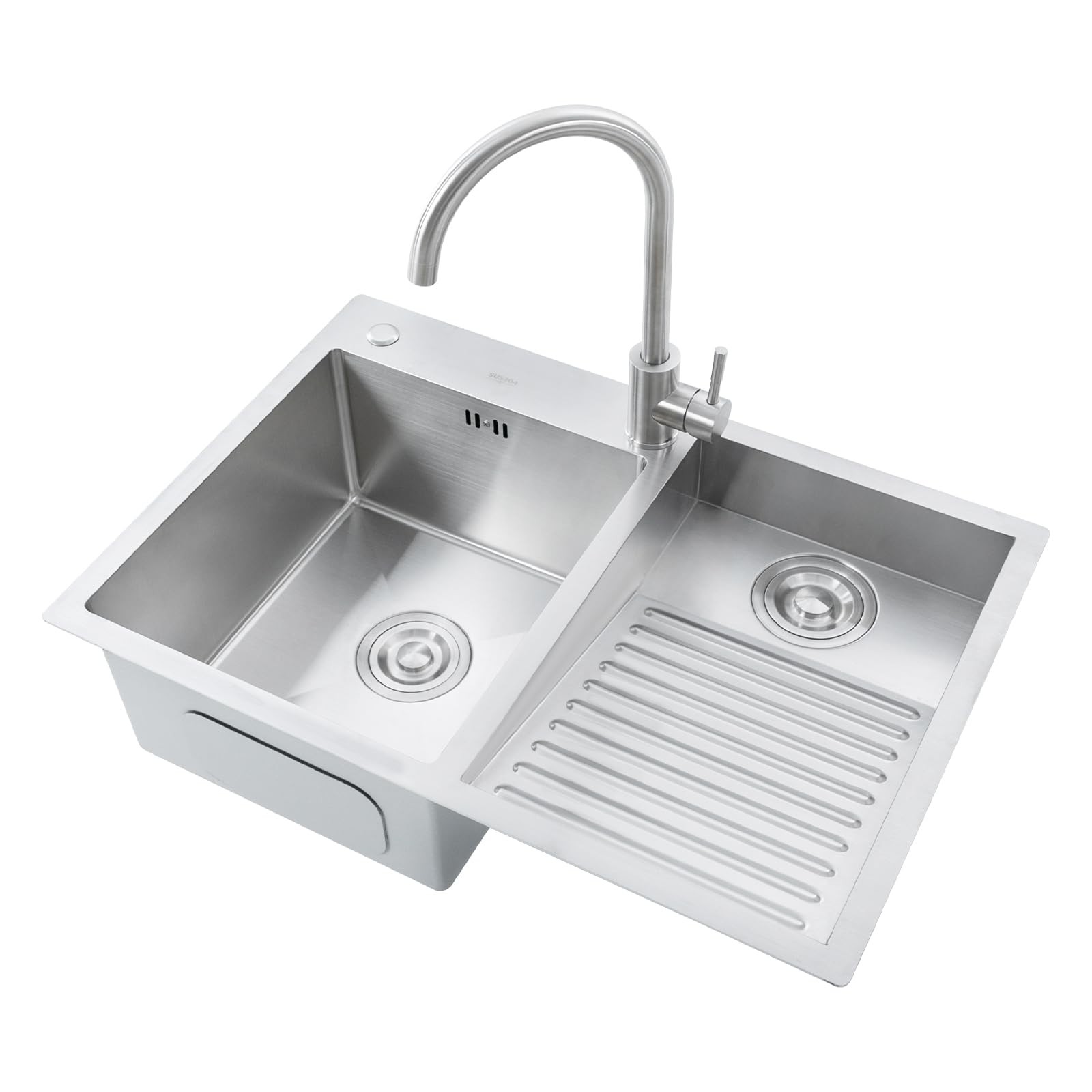 Drop-In Stainless Steel Double Bowl Kitchen, Bar and Laundry Utility Sink