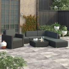 Poly Rattan Garten Lounge Set Gartenmöbel Lounge Garnitur Sitzgruppe Schwarz Neu