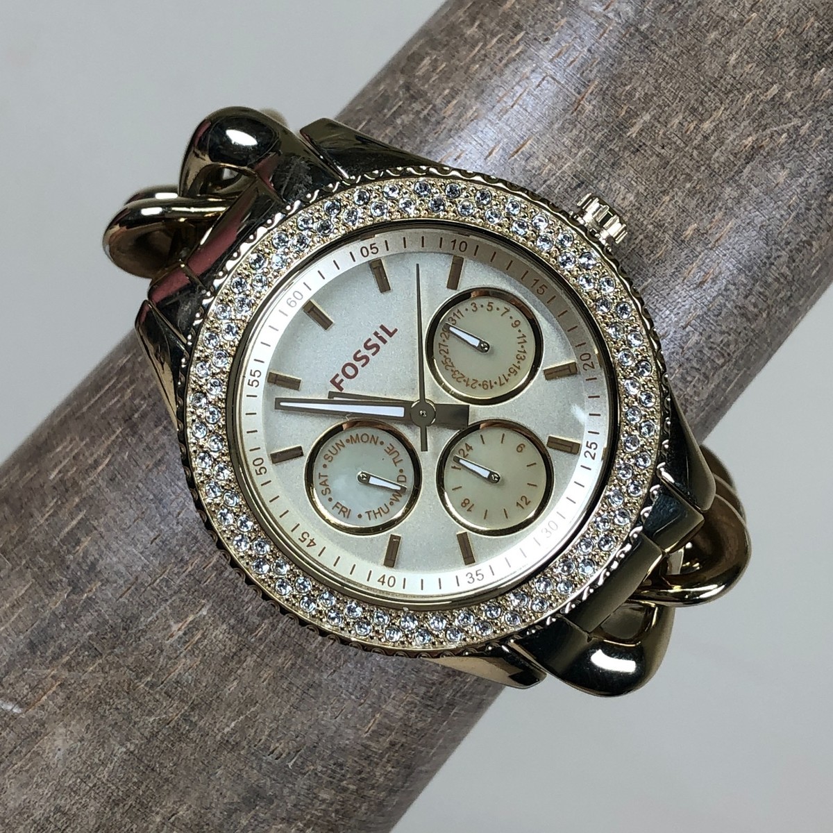 Fossil Stella Women ES3499 Dress Pave Gold Chain Bracelet  display picture 1