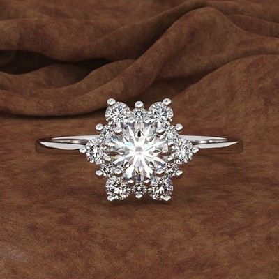 2.50Ct Round Cut Simulated Diamond Pretty Wedding Ring In 14K White Gold Plated