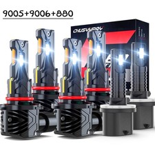 For Nissan Titan 2004-2015 6x Combo LED Headlights Hi/Low Beam Fog Light Bulb