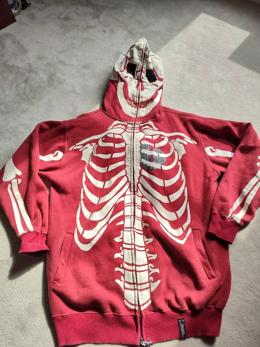 LRG Dead Serious Skeleton Hoodie Size Large. Small flaw on hood.