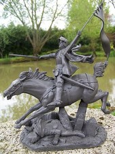 RE0056  JEANNE D'ARC PAR JULES ROULLEAU  FIGURINE  ROUEN    MEDIEVAL  MOYEN  AGE