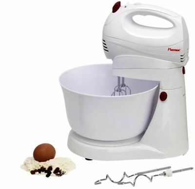 BESTRON AHM703 Mixer Kombi Set Mini Küchenmaschine Küchen Hand Mixer 200W 3L WHT