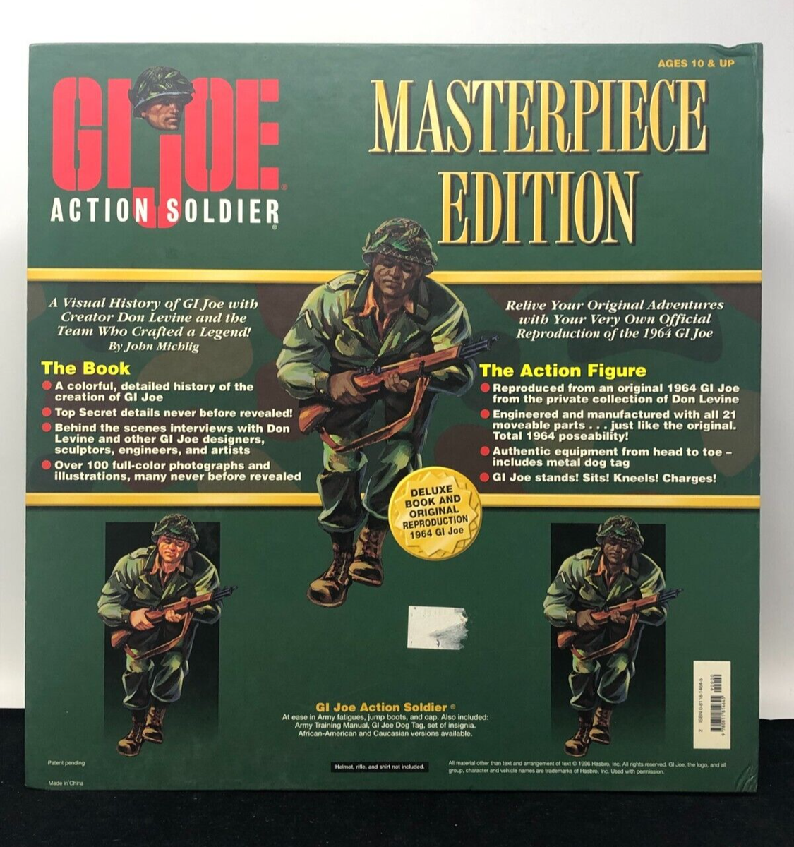 1996 HASBRO GI JOE ACTION SOLDIER MASTERPIECE BOOK AND REPRO 1964